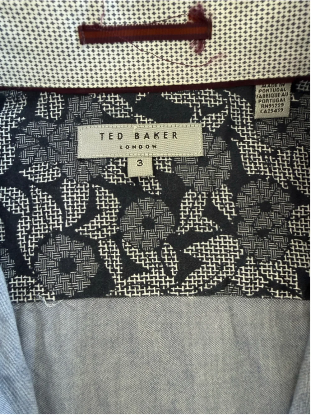 Men's Ted Baker Casual Button Down Shirt Size M Blue Black